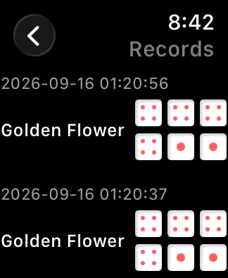 Records list of past Golden Flower rolls